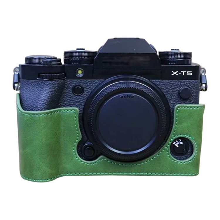 For FUJIFILM X-T5 1/4 inch Thread PU Leather Camera Half Case Base (Green) - Half Case by PMC TechLife | Online Shopping South Africa | PMC TechLife | Buy Now Pay Later Mobicred