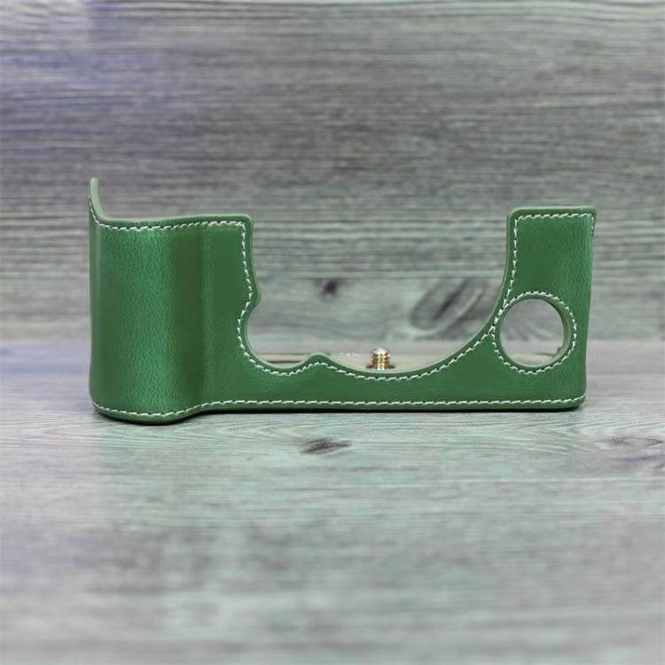 For FUJIFILM X-T5 1/4 inch Thread PU Leather Camera Half Case Base (Green) - Half Case by PMC TechLife | Online Shopping South Africa | PMC TechLife | Buy Now Pay Later Mobicred