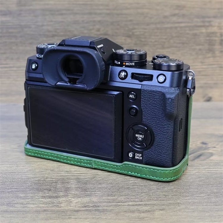 For FUJIFILM X-T5 1/4 inch Thread PU Leather Camera Half Case Base (Green) - Half Case by PMC TechLife | Online Shopping South Africa | PMC TechLife | Buy Now Pay Later Mobicred