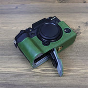 For FUJIFILM X-T5 1/4 inch Thread PU Leather Camera Half Case Base (Green)