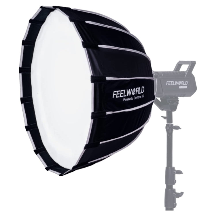 FEELWORLD FSP60 60cm Parabolic Softbox Quick Release Diffuser with Bowens Mount (Black) - free shipping - PMC Jewellery - Order now!