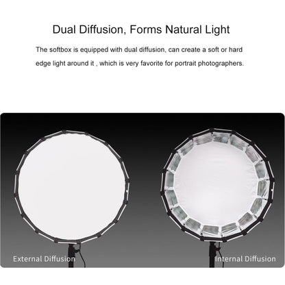 FEELWORLD FSP60 60cm Parabolic Softbox Quick Release Diffuser with Bowens Mount (Black) - free shipping - PMC Jewellery - Order now!