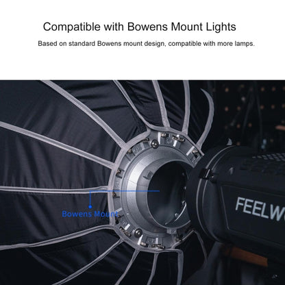 FEELWORLD FSP60 60cm Parabolic Softbox Quick Release Diffuser with Bowens Mount (Black) - free shipping - PMC Jewellery - Order now!