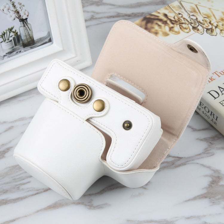 For Canon EOS R10 Camera Full Body Magnetic Leather Camera Case Bag with Strap(White) - Leather Bag by PMC TechLife | Online Shopping South Africa | PMC TechLife | Buy Now Pay Later Mobicred