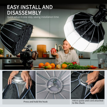 FEELWORLD FSL65 65cm Lantern Softbox Quick Release Diffuser with Bowens Mount - free shipping - PMC Jewellery - Order now!