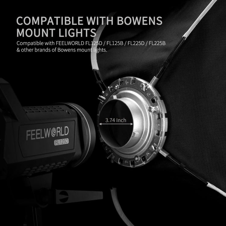 FEELWORLD FSR90 60x90cm Rectangular Softbox Quick Release Bowens Mount Diffuser - free shipping - PMC Jewellery - Order now!