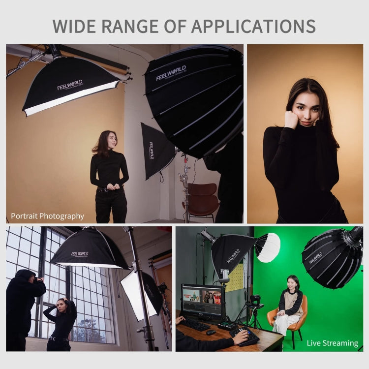 FEELWORLD FSR120 30x120cm Rectangular Softbox Quick Release Bowens Mount Diffuser - free shipping - PMC Jewellery - Order now!