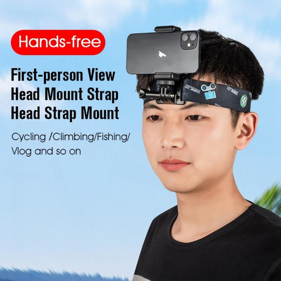 STARTRC Adjustable Head Strap Vlog FPV POV Mount Belt for GoPro, Insta360, DJI Osmo Action and Other Action Cameras(Black)