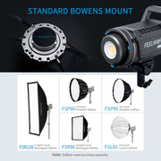 FEELWORLD FL125D 125W Daylight Point Source Video Light, Bluetooth APP Control(EU Plug)