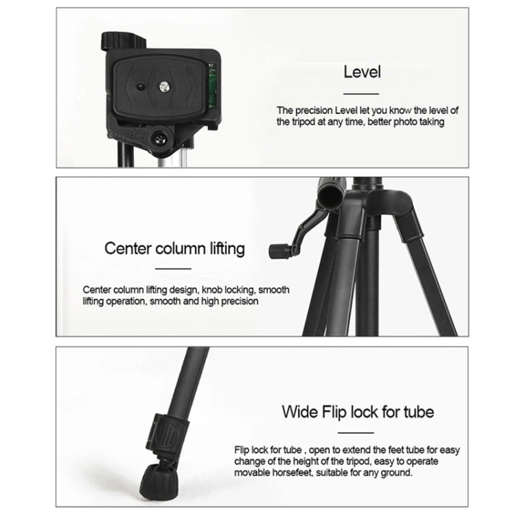 3366 Quality 1.7m Portable Phone Live Selfie Tripod DV SLR Camera Stand (Black) - Tripods by PMC TechLife | Online Shopping South Africa | PMC TechLife | Buy Now Pay Later Mobicred