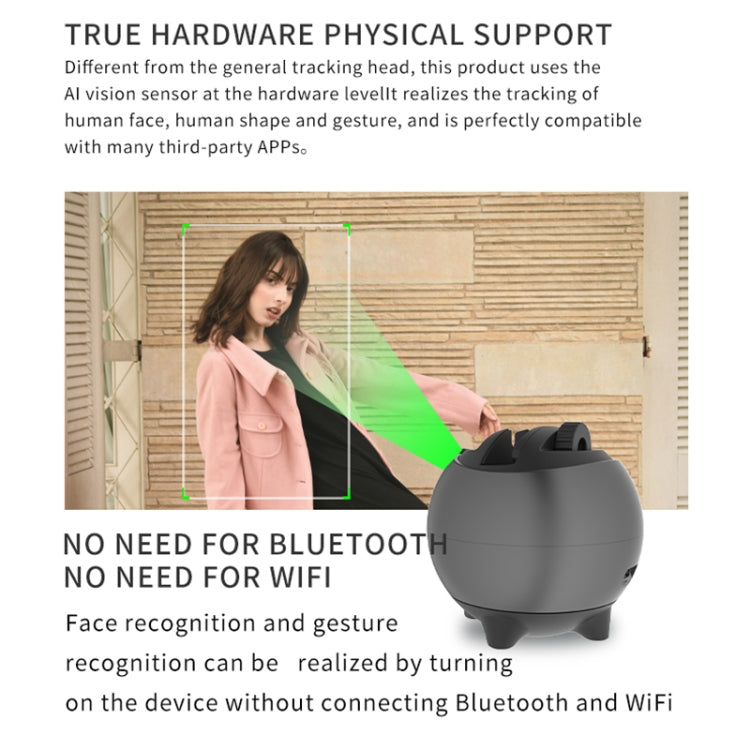 Q9 Al Gesture Recognition Two Axis Follow-up Cloud Platform(Dark Gray) - Tripod Heads by PMC TechLife | Online Shopping South Africa | PMC TechLife | Buy Now Pay Later Mobicred