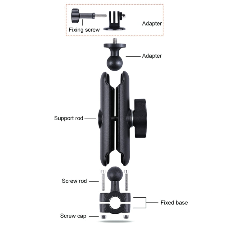 21mm Ballhead Car Front Seat Handlebar Fixed Mount Holder with Tripod Adapter & Screw for GoPro, Insta360, DJI and Other Action Cameras