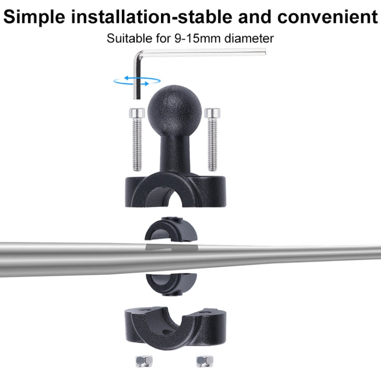 21mm Ballhead Car Front Seat Handlebar Fixed Mount Holder with Tripod Adapter & Screw for GoPro, Insta360, DJI and Other Action Cameras