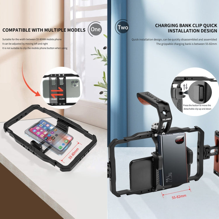 YELANGU LW101 Vlogging Live Broadcast Smartphone Video Rig Handles Stabilizer Kits - free shipping - PMC TechLife - Order now!