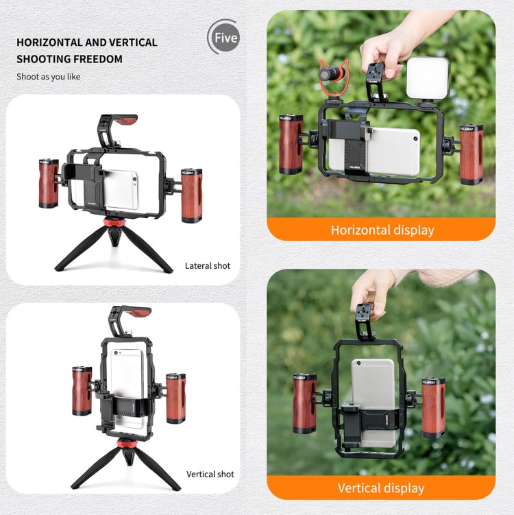 YELANGU LW101 Vlogging Live Broadcast Smartphone Video Rig Handles Stabilizer Kits - free shipping - PMC TechLife - Order now!