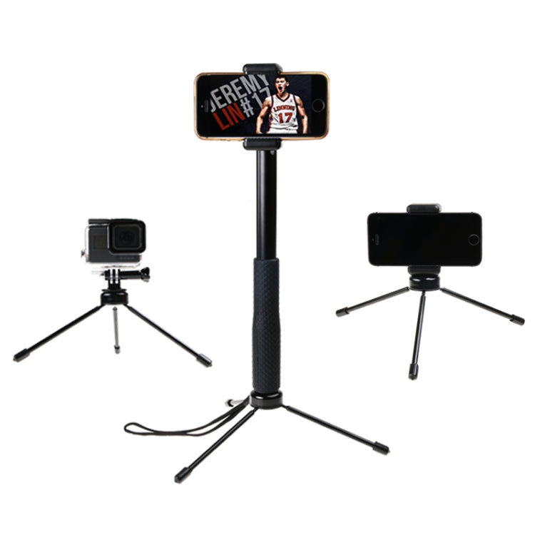 30-93cm Grip Foldable Tripod Holder Multi-functional Selfie Stick Monopod for GoPro, Insta360, DJI and Other Action Cameras, Phones