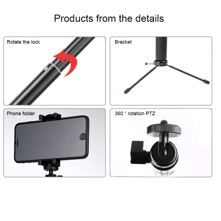 30-93cm Grip Foldable Tripod Holder Multi-functional Selfie Stick Monopod for GoPro, Insta360, DJI and Other Action Cameras, Phones