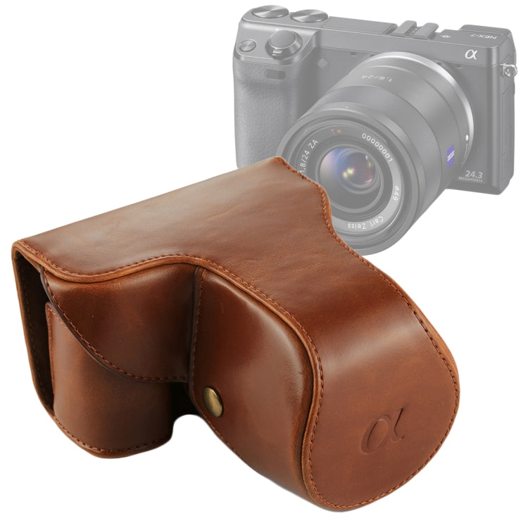 Full Body Camera PU Leather Case Bag with Strap for Sony NEX 7 / F3 (18-55mm Lens)(Brown) - free shipping - PMC TechLife - Order now!