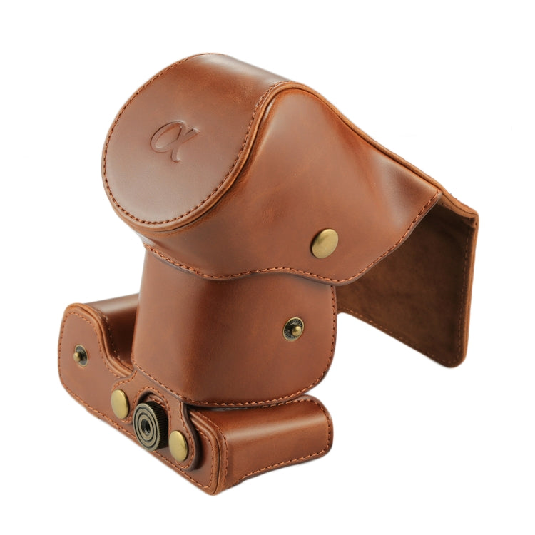 Full Body Camera PU Leather Case Bag with Strap for Sony NEX 7 / F3 (18-55mm Lens)(Brown)