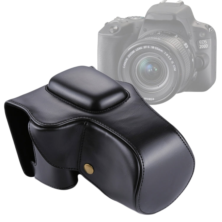 Full Body Camera PU Leather Case Bag for Canon EOS 200D  (18-55mm Lens)(Black) - free shipping - PMC TechLife - Order now!
