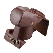 Full Body Camera PU Leather Case Bag for Canon EOS 200D  (18-55mm Lens)(Coffee)