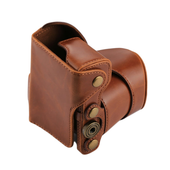 Full Body Camera PU Leather Case Bag with Strap for Sony NEX 5N / 5R / 5T (16-50mm / 18-55mm Lens)(Brown)