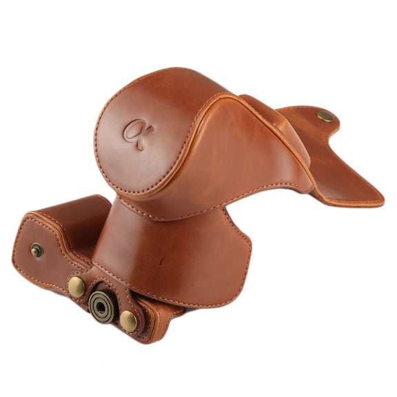 Full Body Camera PU Leather Case Bag with Strap for Sony NEX 5N / 5R / 5T (16-50mm / 18-55mm Lens)(Brown)