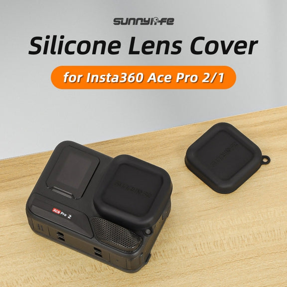 For Insta360 Ace Pro 2 / 1 Sunnylife Silicone Lens Cap Protector Lens Cover (Black)