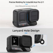 For Insta360 Ace Pro 2 / 1 Sunnylife Silicone Lens Cap Protector Lens Cover (Black)