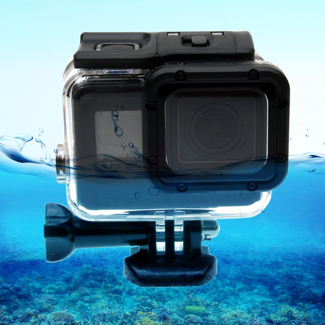 For GoPro  NEW HERO /HERO6  /5  30m Water-resistant Housing Protective Case + Hollow Back Cover with Buckle Basic Mount & Screw, No Need to Disassemble Lens(GP413)