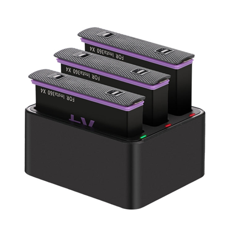 For Insta360 X4 Tri-Slot Batteries Fast Charger (Black) - Others by PMC TechLife | Online Shopping South Africa | PMC TechLife | Buy Now Pay Later Mobicred