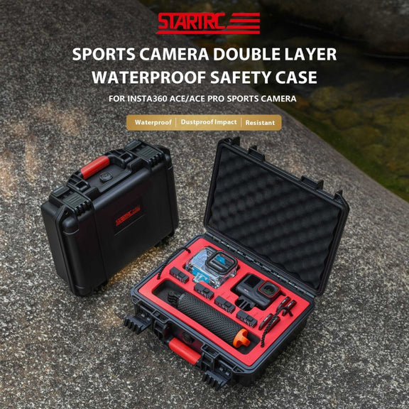 For Insta360 Ace / Ace Pro STARTRC Water-resistant Dual-layer Suitcase Storage Box (Black)