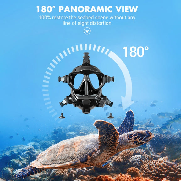 Water Sports Diving Snorkeling Mask Swimming Glasses for GoPro, Insta360, DJI and Other Action Cameras (Black)