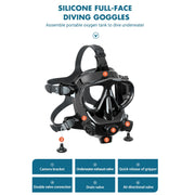 Water Sports Diving Snorkeling Mask Swimming Glasses for GoPro, Insta360, DJI and Other Action Cameras (Black)