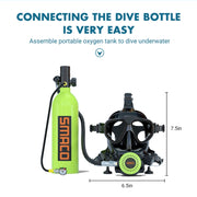 Water Sports Diving Snorkeling Mask Swimming Glasses for GoPro, Insta360, DJI and Other Action Cameras (Black)