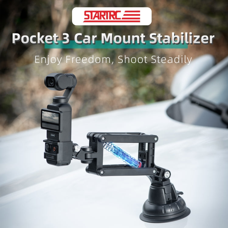 STARTRC Action Camera Suction Cup Car Mount Shock Absorbing Arm (Black)