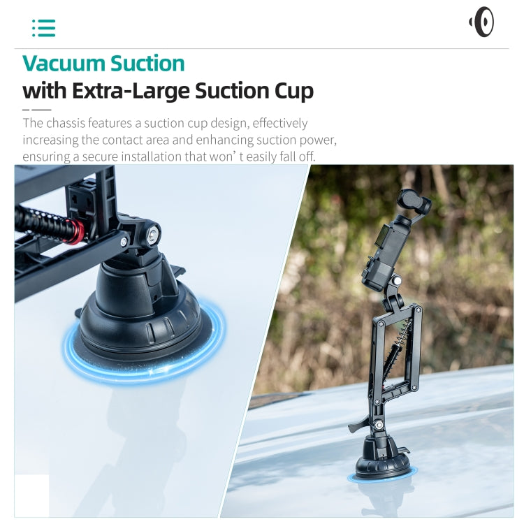 STARTRC Action Camera Suction Cup Car Mount Shock Absorbing Arm (Black) - free shipping - PMC TechLife - Order now!