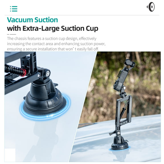 STARTRC Action Camera Suction Cup Car Mount Shock Absorbing Arm (Black)