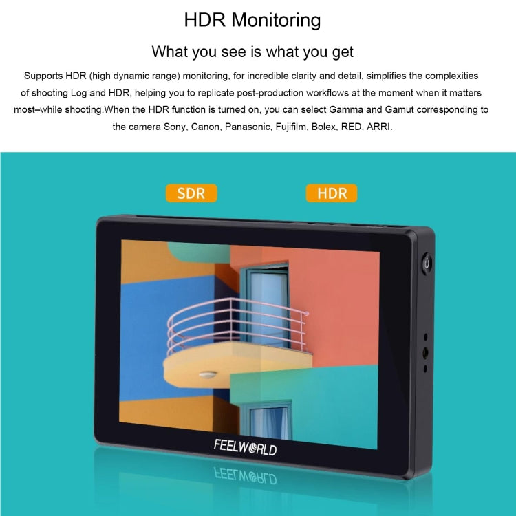 FEELWORLD SH7 7-inch Ultra Bright 2200nit On-camera Monitor SDI HDMI Cross Conversion (Black)