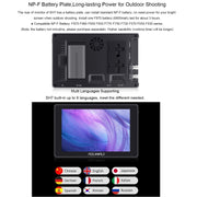 FEELWORLD SH7 7-inch Ultra Bright 2200nit On-camera Monitor SDI HDMI Cross Conversion (Black)