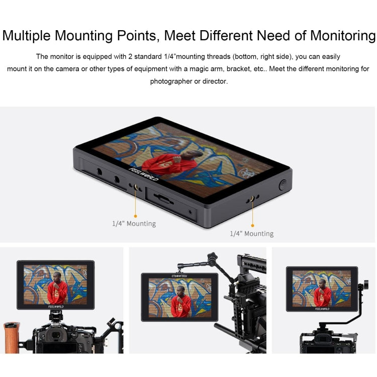 FEELWORLD SH7 7-inch Ultra Bright 2200nit On-camera Monitor SDI HDMI Cross Conversion (Black)