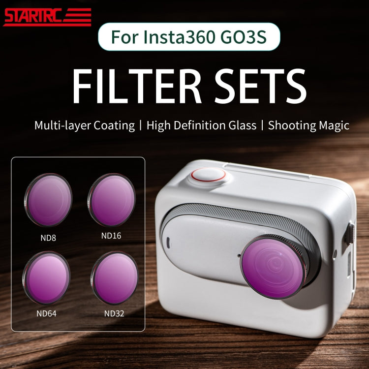 For Insta360 GO 3S STARTRC 4 in 1 ND8 ND16 ND32 ND64 Camera Lens Filter (Black Red) - free shipping - PMC Jewellery - Order now!