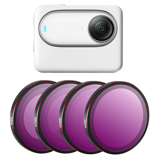 For Insta360 GO 3S STARTRC 4 in 1 ND8 ND16 ND32 ND64 Camera Lens Filter (Black Red)