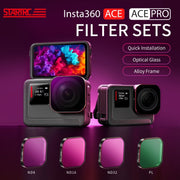 For Insta360 Ace / Ace Pro STARTRC 4 in 1 PL ND8 ND16 ND32 Camera Lens Filter (Black)