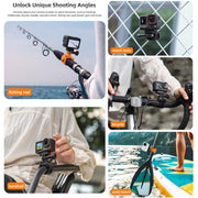 Sunnylife Action Camera Flexible Mount 360 Strap Wrap Band Mount Bike Tube Clip Holder (Black)
