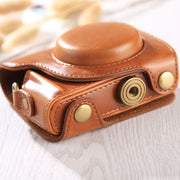 Full Body Camera PU Leather Case Bag with Strap for Canon G9X / G9X II (Brown)