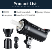Godox DE300II 300Ws Studio Flash Light Strobe Lamp Head Bowens Mount Speedlight (EU Plug)