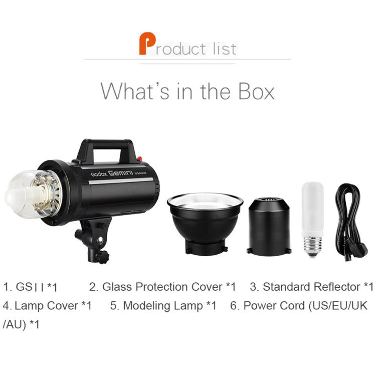 Godox Gemini GS400II Studio Flash Light 400Ws Bowens Mount Strobe Flash (AU Plug) - free shipping - PMC TechLife - Order now!
