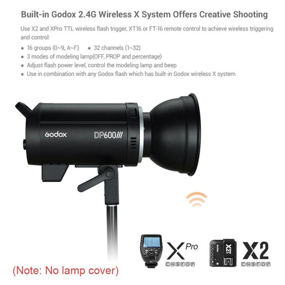 Godox DP400III Studio Flash Photo Light 400Ws 2.4G Wireless X System Bowens Mount Strobe Light, No Lamp Cover (US Plug)