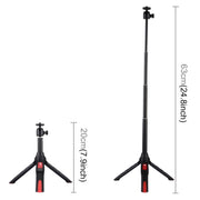 20-68cm Grip Foldable Tripod Holder Multi-functional Selfie Stick Extension Monopod with Phone Clip & Remote Control, For iPhone, Galaxy, Huawei, Xiaomi, HTC, Sony, Google and other Smartphones